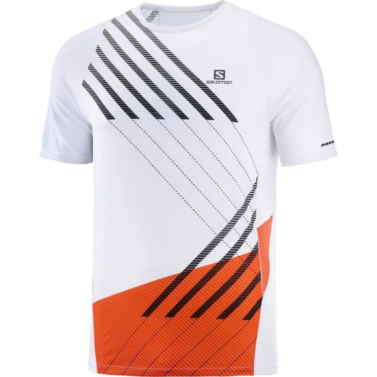 Camiseta Salomon Sense Aero Corta Sleeve Hombre Blancos Rojos | MX FCWN320